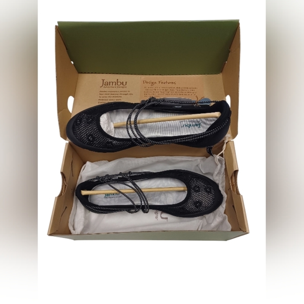 Jambu NWT Women's Black Flats Memory Foam Size 10W